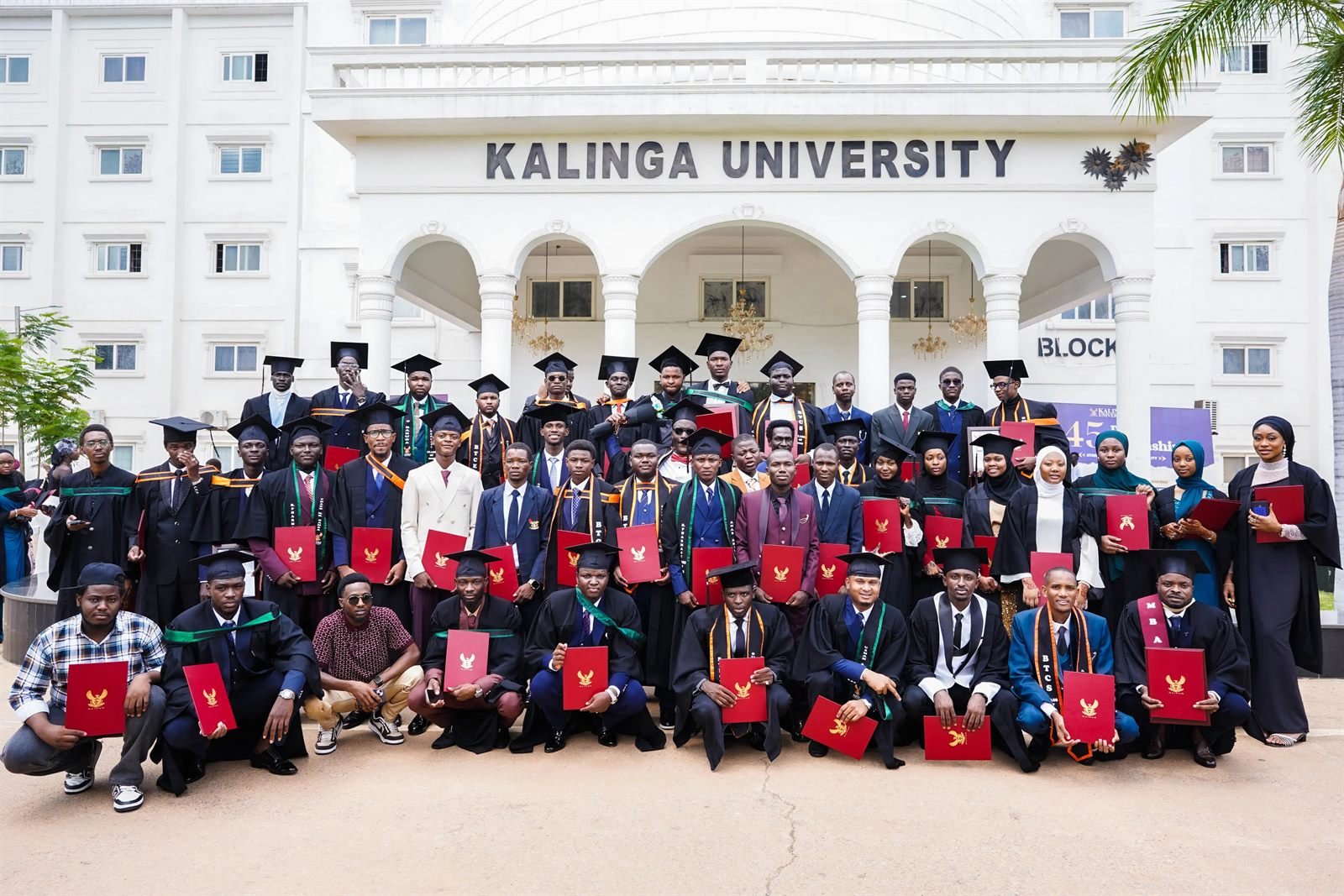 Graduates outside Kalinga University, Raipur